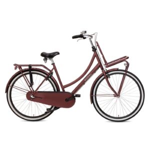 Popal | Dames Transportfiets Daily Dutch Basic+ 28 Inch 59 cm 3V Terugtraprem Roodbruin