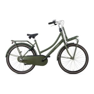 Popal | Meisjes Transportfiets Daily Dutch Basic+ 26 Inch 45,5 cm 3V Terugtraprem Legergroen