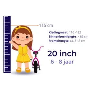Framemaat 20 Inch (6-8 Jaar)