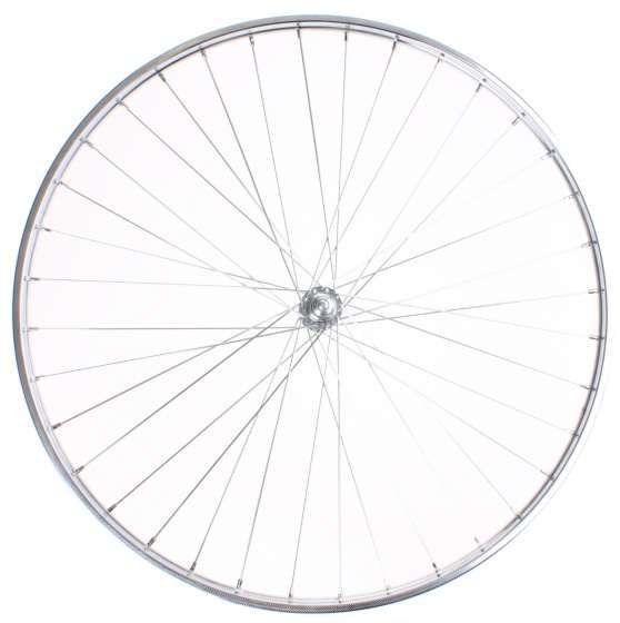 FALKX | Voorwiel 28x1 5/8x1 3/8 Aluminium velg, zilver. vaste as
