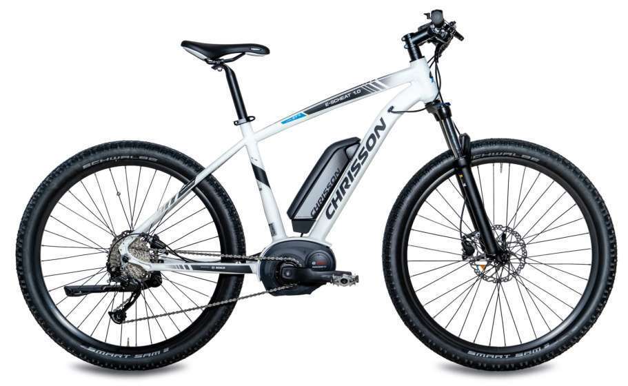 Chrisson | Elektrische Heren Mountainbike E-Scheat 27.5 Inch 48 cm 9V Hydraulische schijfrem Wit