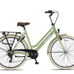 Crown | Dames Stadsfiets New York 28 Inch 53 cm 7V V-Brakes Groen