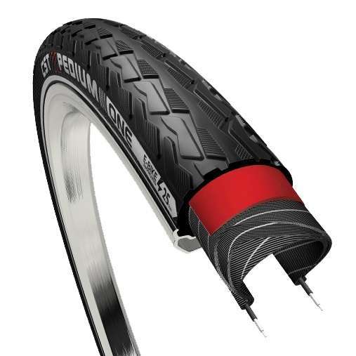 CST | Buitenband Xpedium One (1mm anti-lek) zwart met reflectie. 28x1.75, 700x47C, ETRTO 47-622