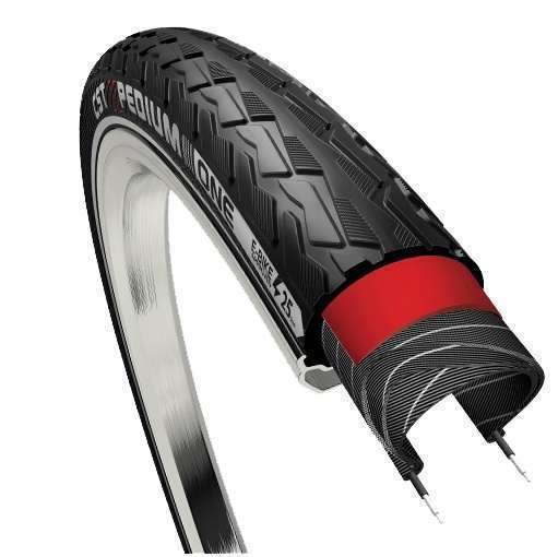 CST | Xpedium One (1mm anti-lek) Zwart met zijreflectie. 28x1½ ETRTO 40-635