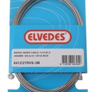 Elvedes | Binnenkabel Rem 3.00m diameter1,5mm met 2 nippel 7x6mm en 5.5x10