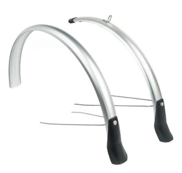 Eurofender | Spatbordenset Snello 28 inch 46 mm kunststof zilver