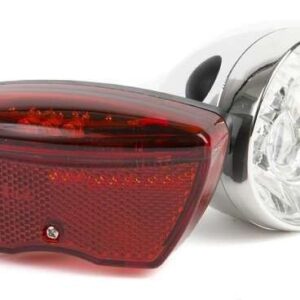 verlichtingset Retro led batterij zilver/rood