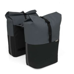 New Looxs | Nyborg MIK Dubbele Fietstas 34 Liter Donkergrijs/Zwart