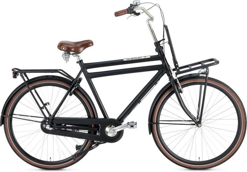 Popal | Heren Transportfiets Daily Dutch Prestige 28 Inch 57 cm 3V Terugtraprem Matzwart