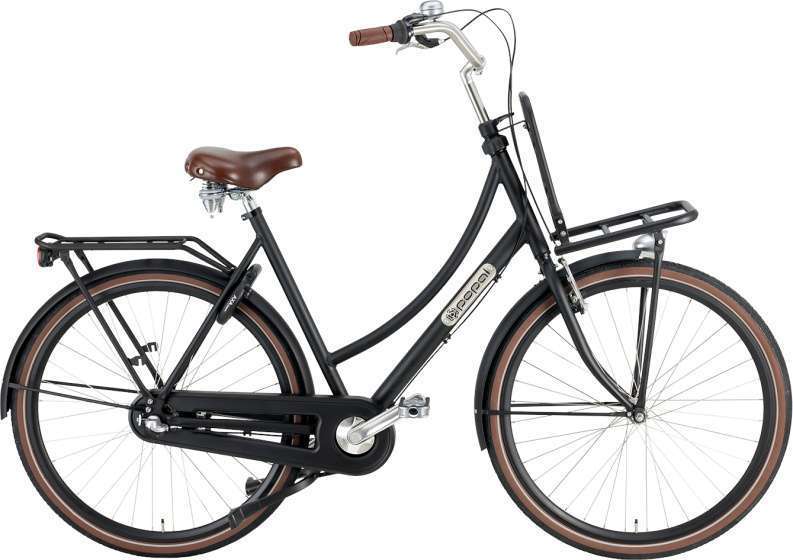 Popal | Dames Transportfiets Daily Dutch Prestige 28 Inch 50 cm 3V Terugtraprem Matzwart