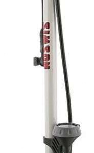 Simson | Fietspomp met manometer staal 61 cm wit (020601)