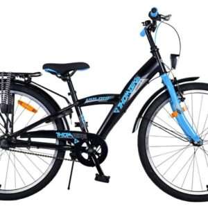 Volare | Jongens Kinderfiets Thombike, 24 inch, Zwart Blauw, 3 versnellingen