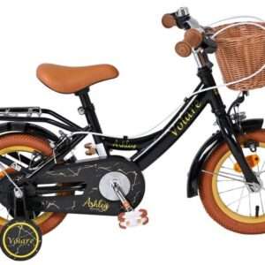 Volare | Meisjes Kinderfiets Ashley, 12 inch, Zwart, Twee handremmen
