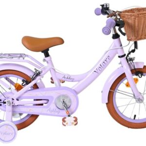 Volare | Meisjes Kinderfiets Ashley, 14 inch, Lila, Twee Handremmen
