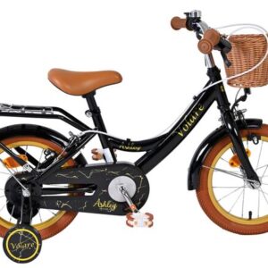 Volare | Meisjes Kinderfiets Ashley, 14 inch, Zwart, Twee Handremmen