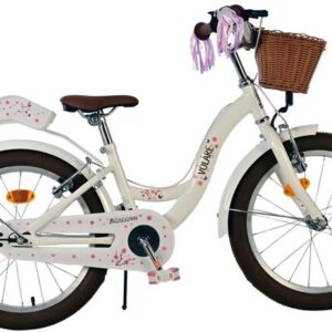 Volare | Meisjes Kinderfiets Blossom, 18 inch, Wit, Twee handremmen