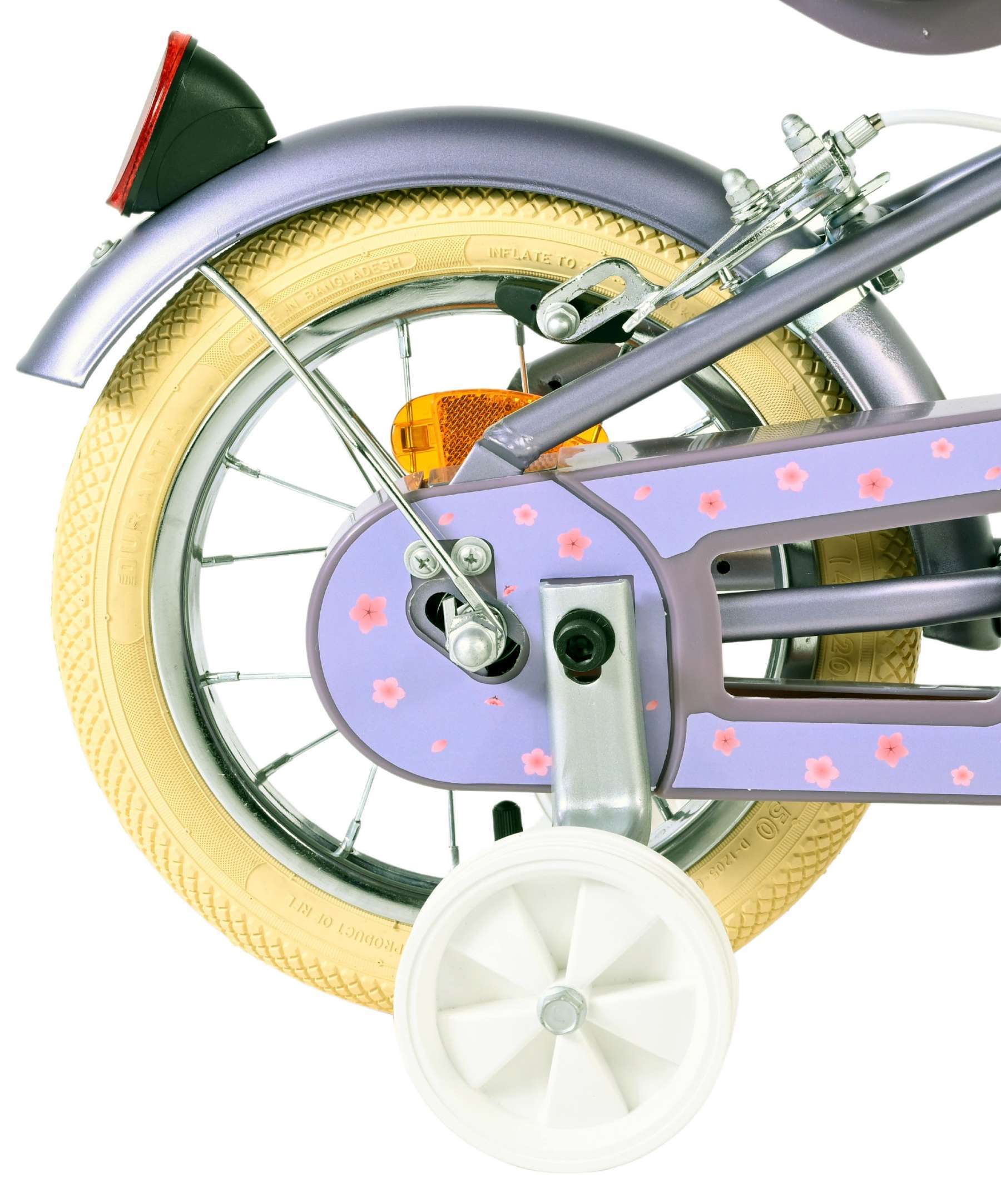 Volare | Meisjes Kinderfiets Blossom, 12 inch, Paars, Twee handremmen - Afbeelding 2