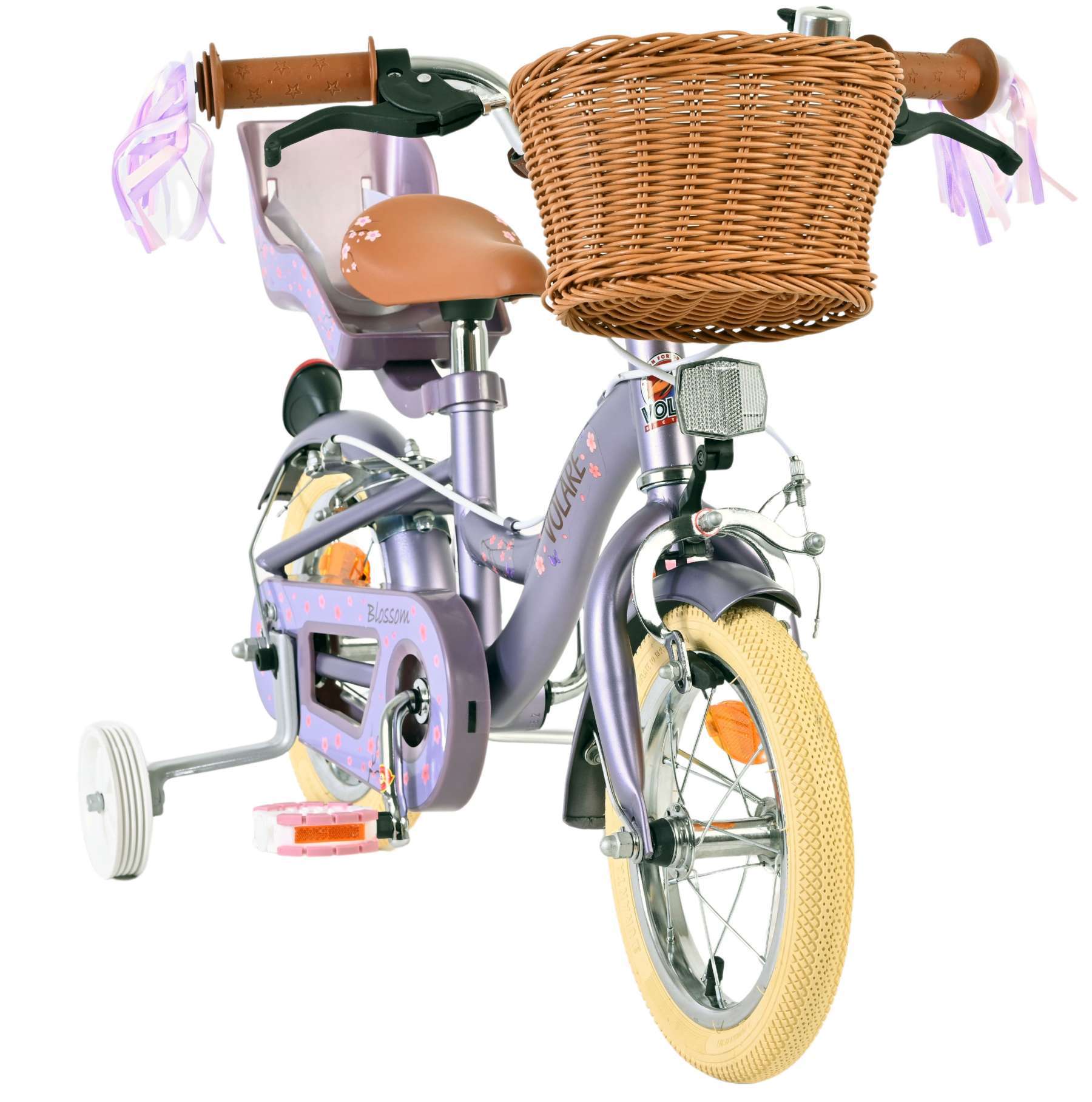 Volare | Meisjes Kinderfiets Blossom, 12 inch, Paars, Twee handremmen - Afbeelding 5