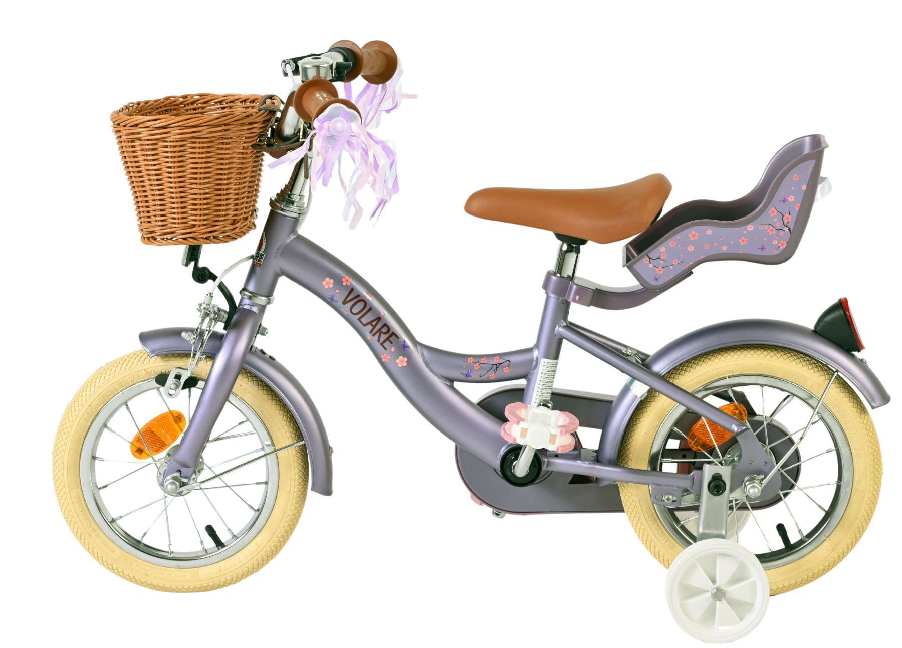Volare | Meisjes Kinderfiets Blossom, 12 inch, Paars - Afbeelding 7