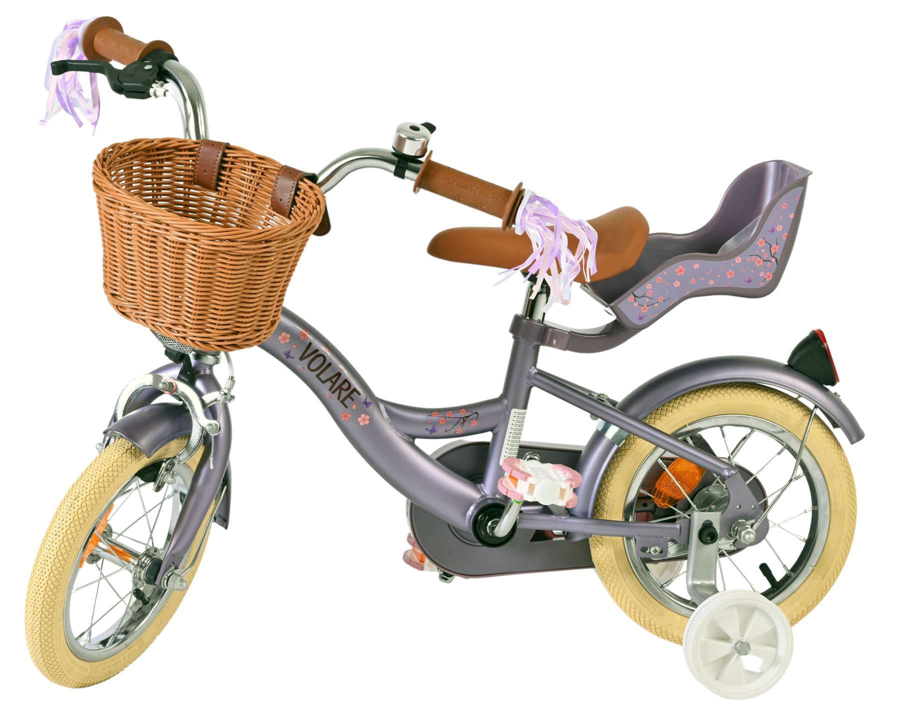 Volare | Meisjes Kinderfiets Blossom, 12 inch, Paars - Afbeelding 8