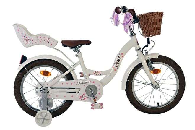 Volare | Meisjes Kinderfiets Blossom, 16 inch, Wit