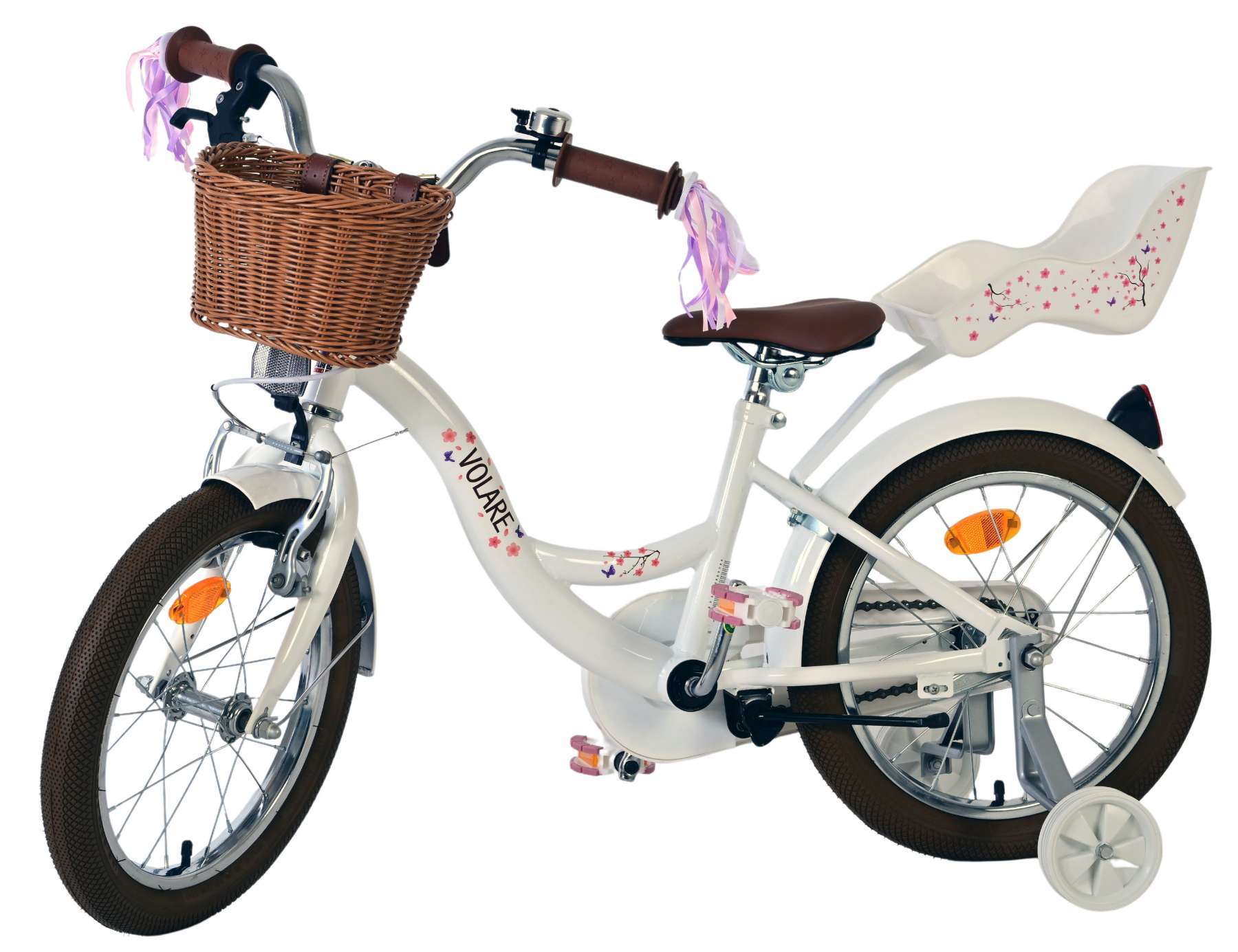Volare | Meisjes Kinderfiets Blossom, 16 inch, Wit - Afbeelding 8