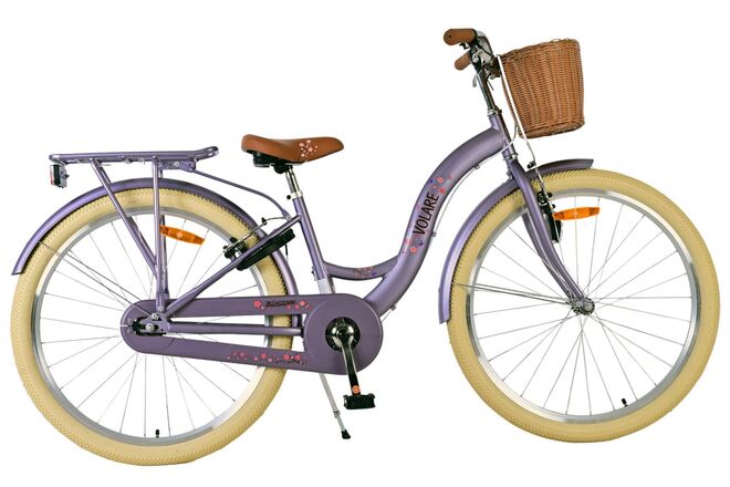 Volare | Meisjes Kinderfiets Blossom, 26 inch, Paars, Twee handremmen