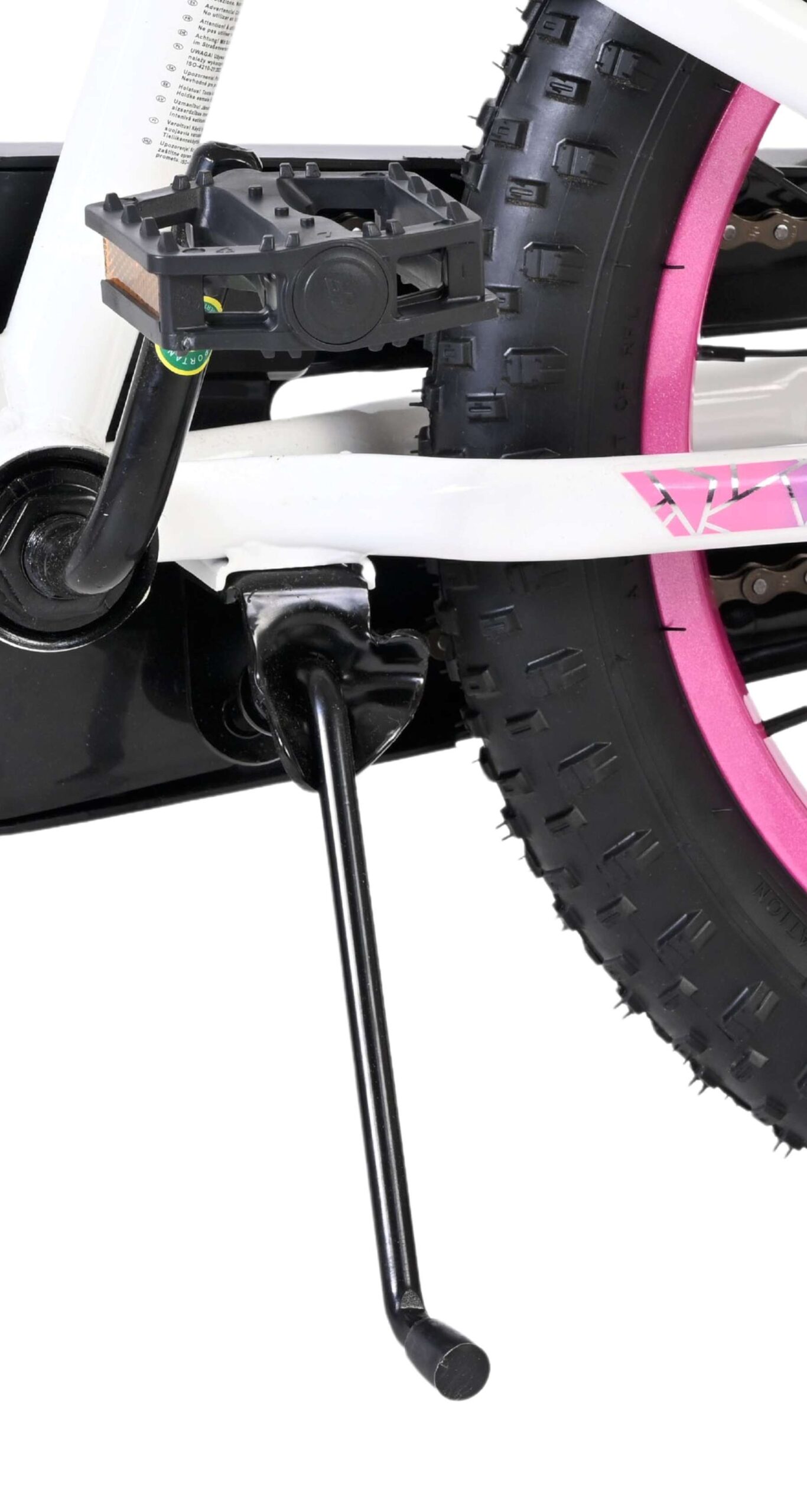 Volare | Meisjes Kinderfiets Lily, 16 inch, Wit Roze Paars, Twee Handremmen - Afbeelding 9