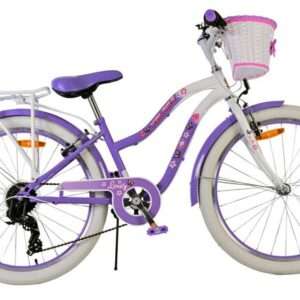 Volare | Meisjes Kinderfiets Lovely, 24 inch, Paars, 7 Versnellingen