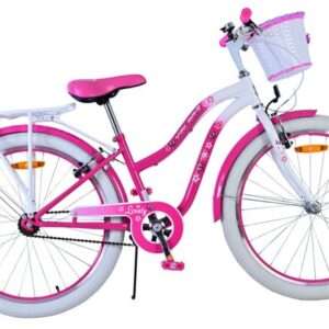 Volare | Meisjes Kinderfiets Lovely, 24 inch, Roze, Twee handremmen