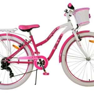 Volare | Meisjes Kinderfiets Lovely, 26 inch, Roze, 7 speed