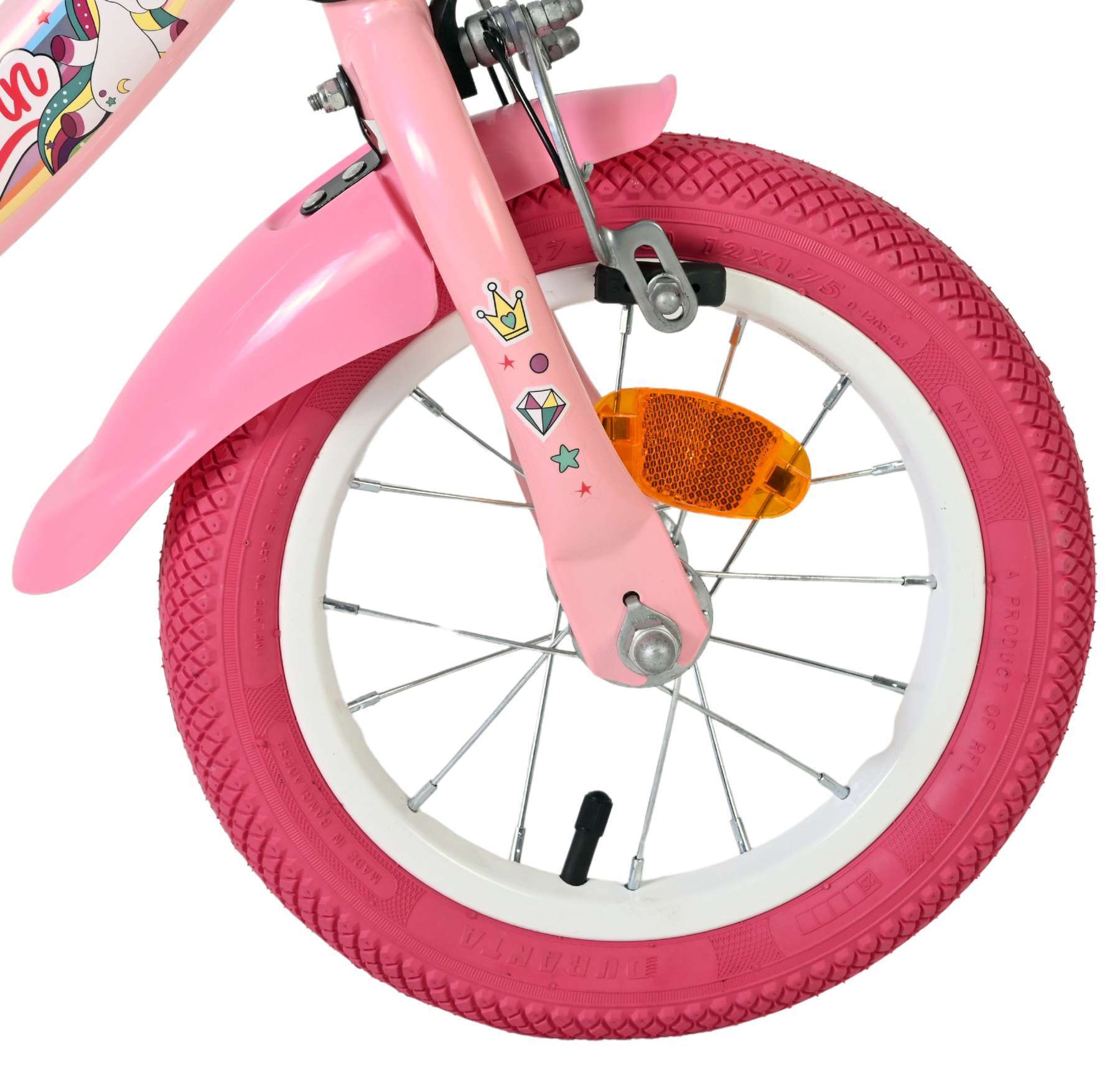 Volare | Meisjes Kinderfiets Unicorn, 12 inch, Roze, Twee handremmen - Afbeelding 3
