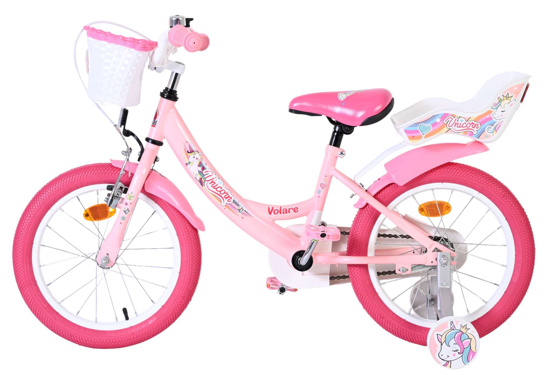Volare | Meisjes Kinderfiets Unicorn, 16 inch, Roze - Afbeelding 7