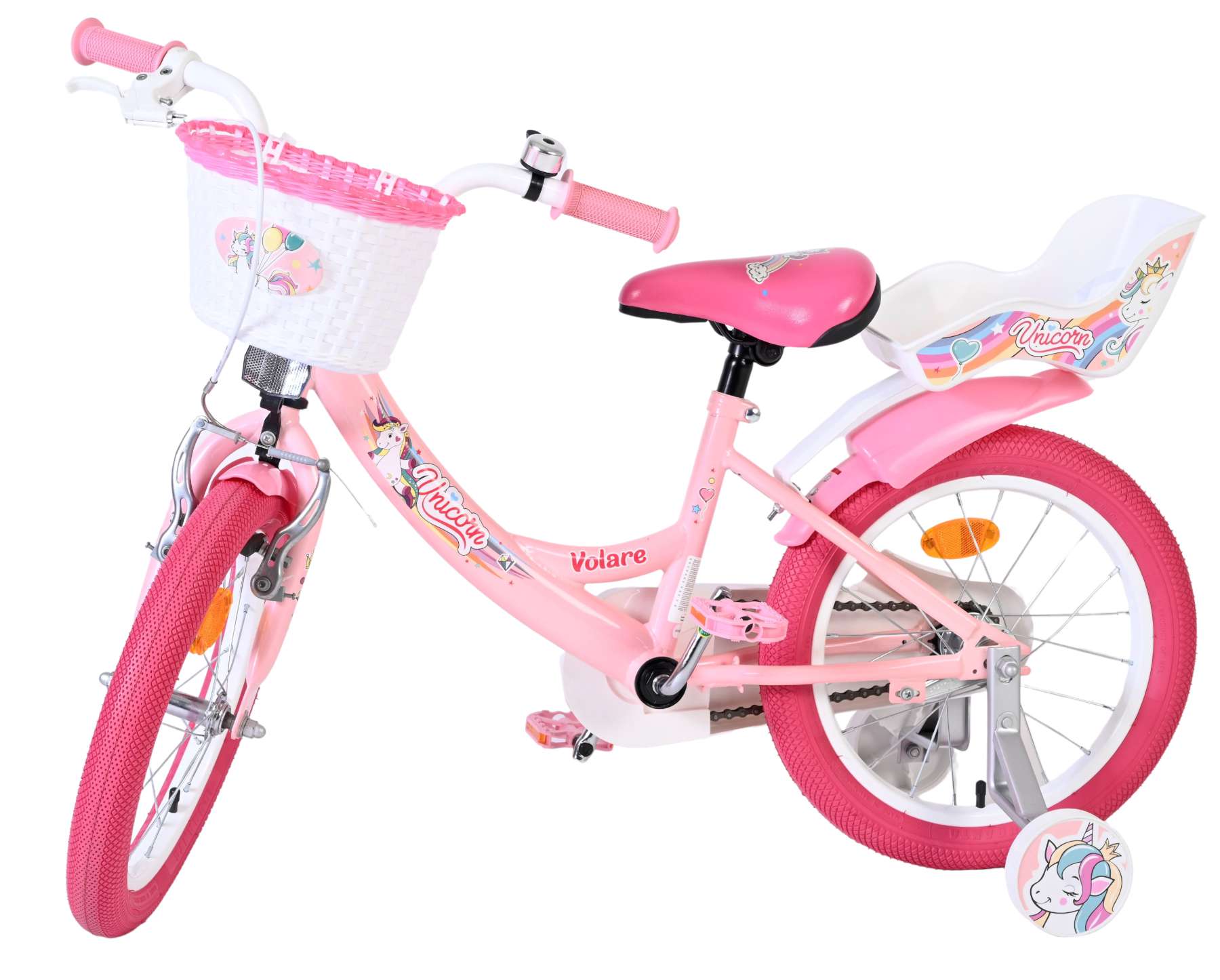 Volare | Meisjes Kinderfiets Unicorn, 16 inch, Roze - Afbeelding 8
